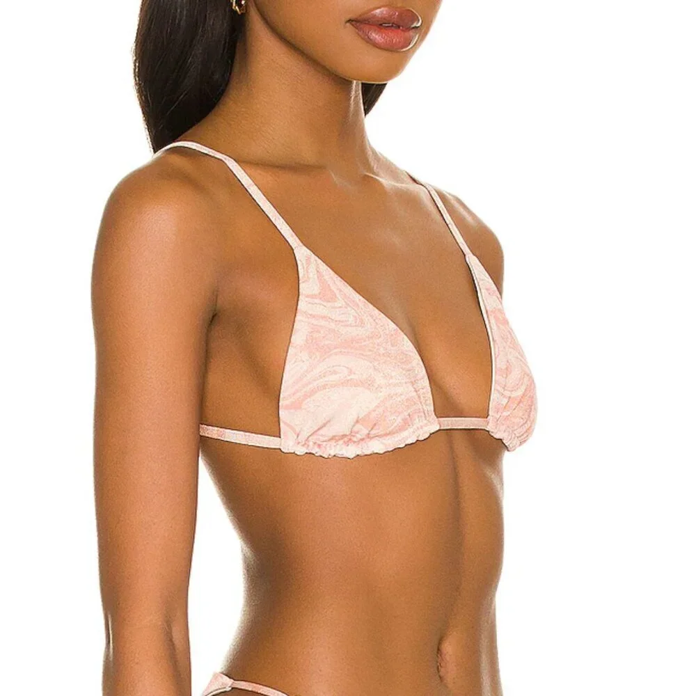 NWT L*Space Brittany Shimmer Triangle Bikini Top in All Swirled Up Sz. XL